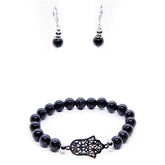 Set de pulsera y aretes de venturina azul